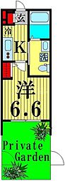 エストゥルース亀有 1階1Kの間取り