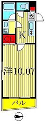 エスパシオ 3階1Kの間取り