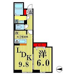 グラナーデ六町 1LDKの間取図画像