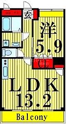 グローリーパレス 1LDKの間取図画像