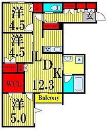 メゾンクレール谷在家 2SLDKの間取図画像