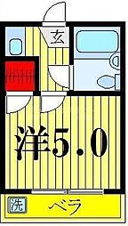 フローラルタウン2 1Kの間取図画像