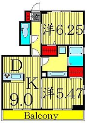 プランドールF 2DKの間取図画像