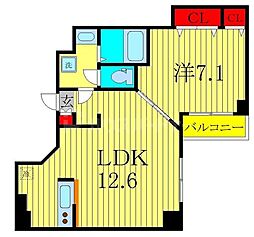 LCヒルズ 1LDKの間取図画像