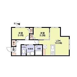 リザーブ北綾瀬 2LDKの間取図画像
