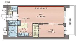 プレジオ北綾瀬ASIAN 1LDKの間取図画像