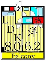 KFビル 1LDKの間取図画像