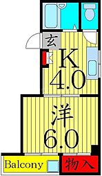 レジデンス・ファースト 1Kの間取図画像