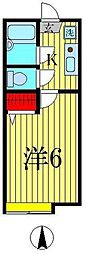 サブウェイ北綾瀬A 1Kの間取図画像