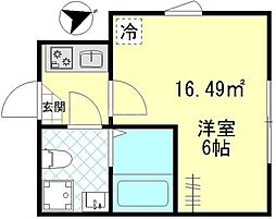 グランツ堀切 1Kの間取図画像