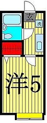ミント大谷田B 1Kの間取図画像