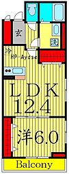 グレイス 1LDKの間取図画像