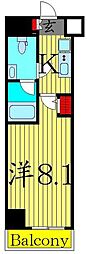GRANDFORCE綾瀬2 1Kの間取図画像