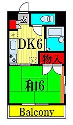 エクセレント泉 1Kの間取図画像