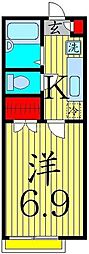 カスカーダ. 1Kの間取図画像
