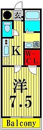 アーバンウィル 1Kの間取図画像