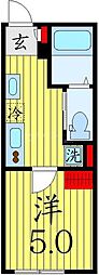 Cocoon北綾瀬 1Kの間取図画像
