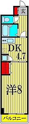 レジデンスクラモト 1DKの間取図画像