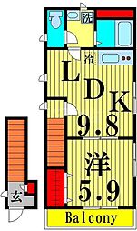 フィカーサ堀切 1LDKの間取図画像