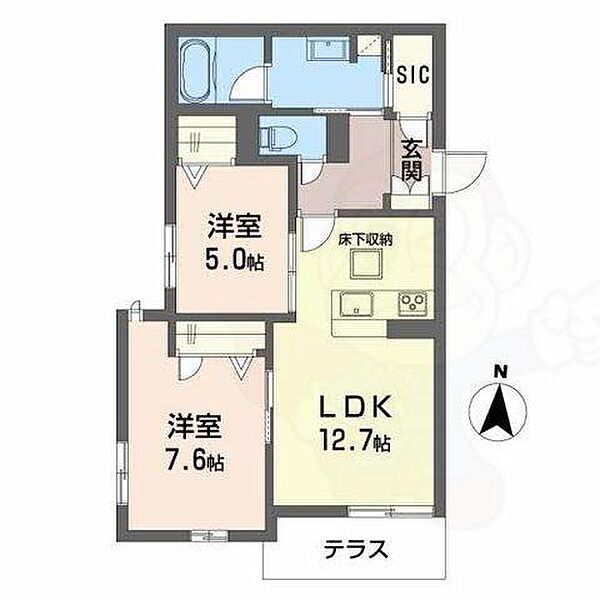 大阪府堺市西区鳳北町５丁(賃貸マンション2LDK・1階・61.93㎡)の写真 その2