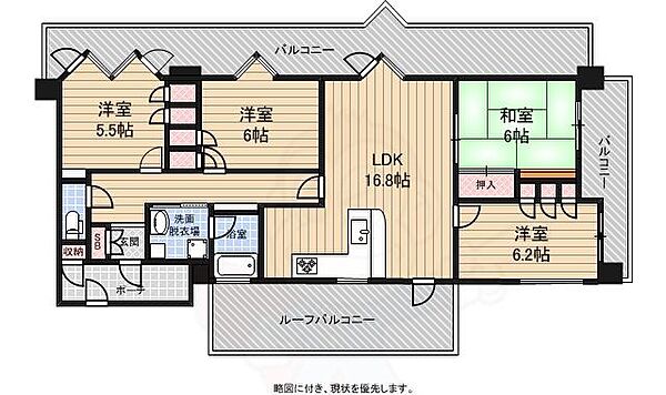 ハイネス鳳 ｜大阪府堺市西区鳳西町１丁(賃貸マンション4LDK・8階・89.19㎡)の写真 その2