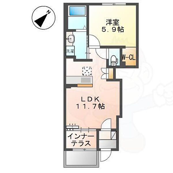 フォルビート ジン ｜大阪府泉大津市板原町２丁目(賃貸アパート1LDK・1階・43.24㎡)の写真 その2