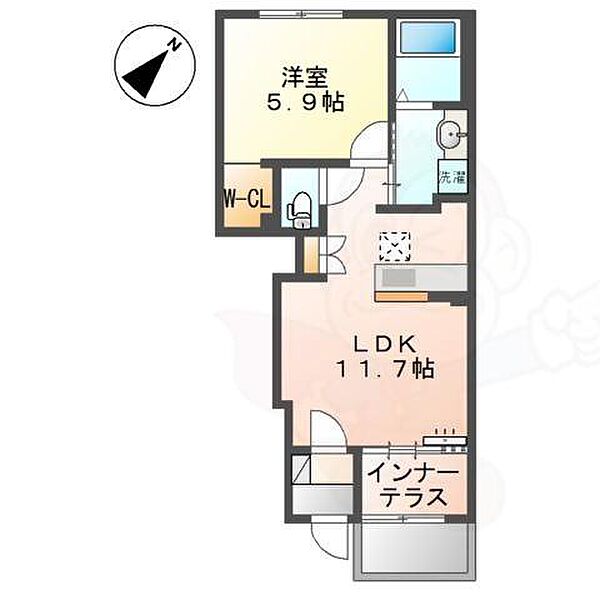 フォルビート ジン ｜大阪府泉大津市板原町２丁目(賃貸アパート1LDK・1階・43.24㎡)の写真 その2