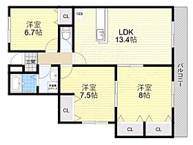 アルシュコートC棟 211 ｜ 大阪府堺市北区金岡町（賃貸マンション3LDK・2階・77.00㎡） その2