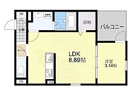 Fstyle西取石4号館 3階1LDKの間取り