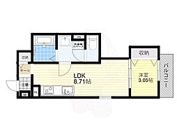 Fstyle西取石4号館 1階1LDKの間取り