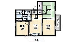ミズホハイツA棟 3DKの間取図画像