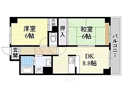 ベル・ローゼ浜寺 2DKの間取図画像