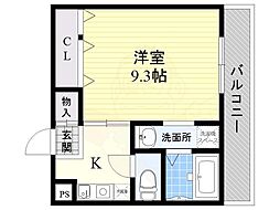 エステートNo.8 1Kの間取図画像