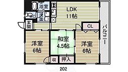 エクセレント友愛 3LDKの間取図画像