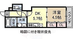 TKアーバンコート羽衣 1DKの間取図画像