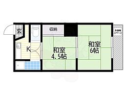 イオボヌール堺鳳B 2Kの間取図画像
