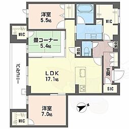 アルテーヌ浜寺元町 2SLDKの間取図画像