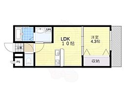 DS上野芝 1LDKの間取図画像