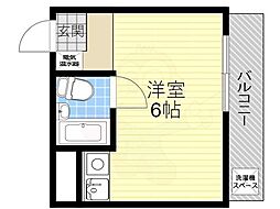 ヒルズ鳳 ワンルームの間取図画像