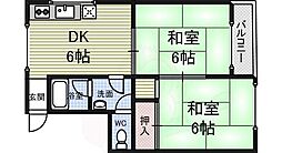 ハイム高師浜 2DKの間取図画像