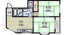 ハイム高師浜 2DKの間取図画像