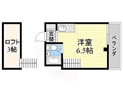 サンパレス21鳳 ワンルームの間取図画像