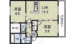 ベルドミール 2LDKの間取図画像