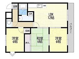 エントピア福泉 3LDKの間取図画像