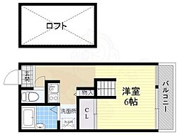 レオパレスGROWING ワンルームの間取図画像