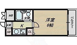 ユウパレス取石 1Kの間取図画像