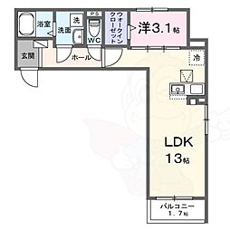 東羽衣6丁目アパート(028754701) 1LDKの間取図画像
