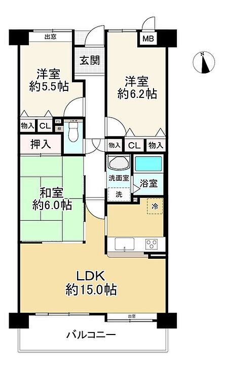 3LDK 間取り