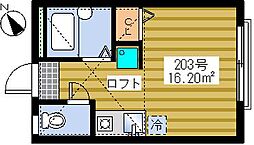 ラ・セルジュ ワンルームの間取図画像