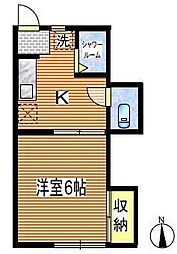 ハウスメイト 1Kの間取図画像